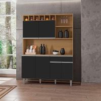 Kit Cozinha Compacta Alice 130cm C-6 Portas 1 Gaveta Amendoa-pt - Ajl Móveis - 2