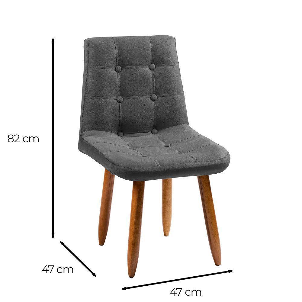 Cadeira Poltrona Jade Sala Estar Penteadeira Veludo Chumbo - 5