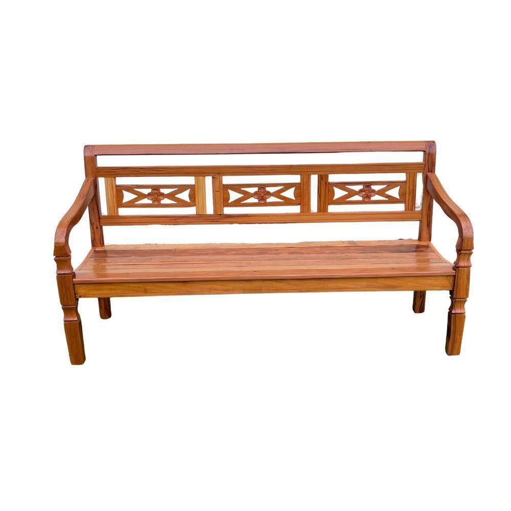 Banco Namoradeira 3 Lugares Madeira De Demolição Modelo Flor Sudeste Rústico - 1