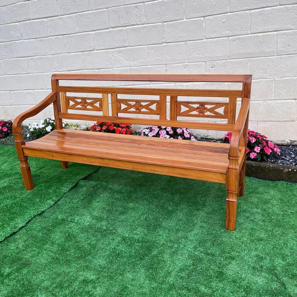 Banco Namoradeira 3 Lugares Madeira De Demolição Modelo Flor Sudeste Rústico - 3