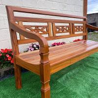 Banco Namoradeira 3 Lugares Madeira De Demolição Modelo Flor Sudeste Rústico - 2