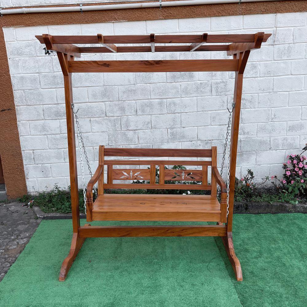 Banco Balanço Com Pergolado Madeira Peroba Rosa Sudeste Rústico - 3