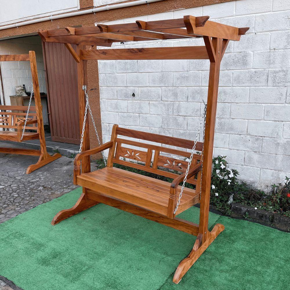 Banco Balanço Com Pergolado Madeira Peroba Rosa Sudeste Rústico - 4