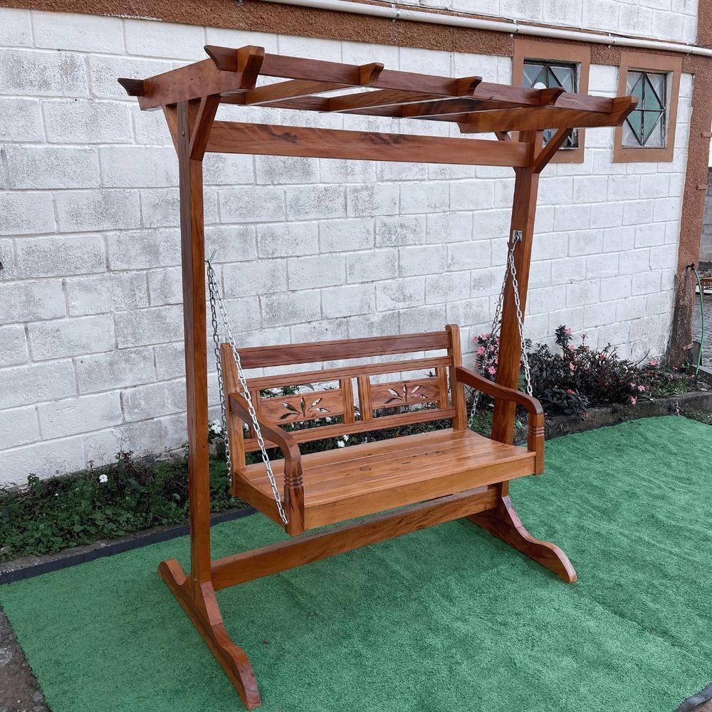 Banco Balanço Com Pergolado Madeira Peroba Rosa Sudeste Rústico - 5