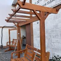 Banco Balanço Com Pergolado Madeira Peroba Rosa Sudeste Rústico - 10