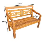 Banco Namoradeira 2 Lugares Madeira Peroba Rosa Modelo Flor Sudeste Rústico - 4