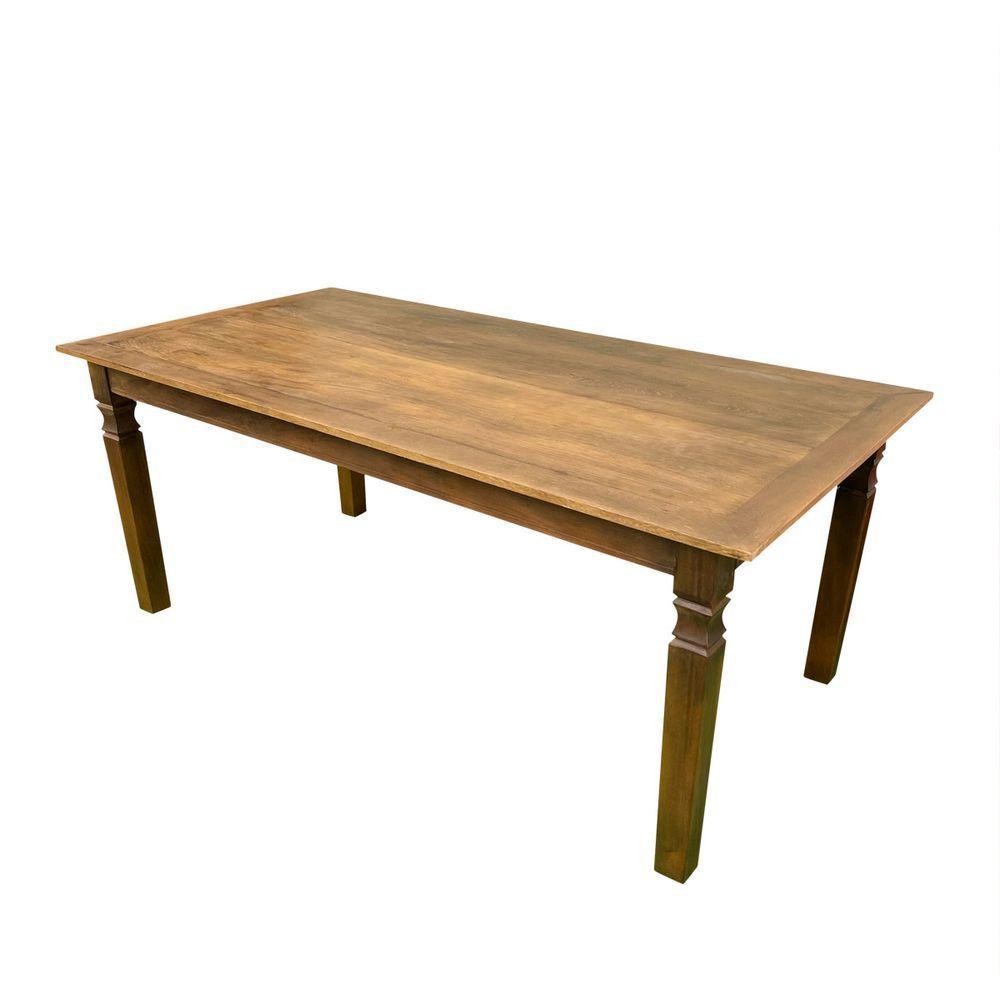 Mesa Madeira De Demolição Retangular 2m X 1m Escura Maciça Sudeste Rústico - 1