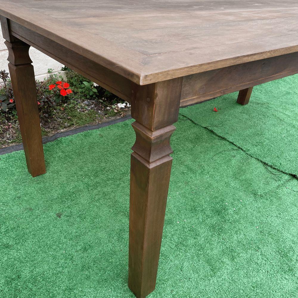 Mesa Madeira De Demolição Retangular 2m X 1m Escura Maciça Sudeste Rústico - 3