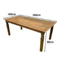 Mesa Madeira De Demolição Retangular 2m X 1m Escura Maciça Sudeste Rústico