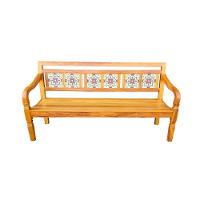 Banco Namoradeira 3lugares Madeira De Demolição Em Ladrilhos Sudeste Rústico - 1