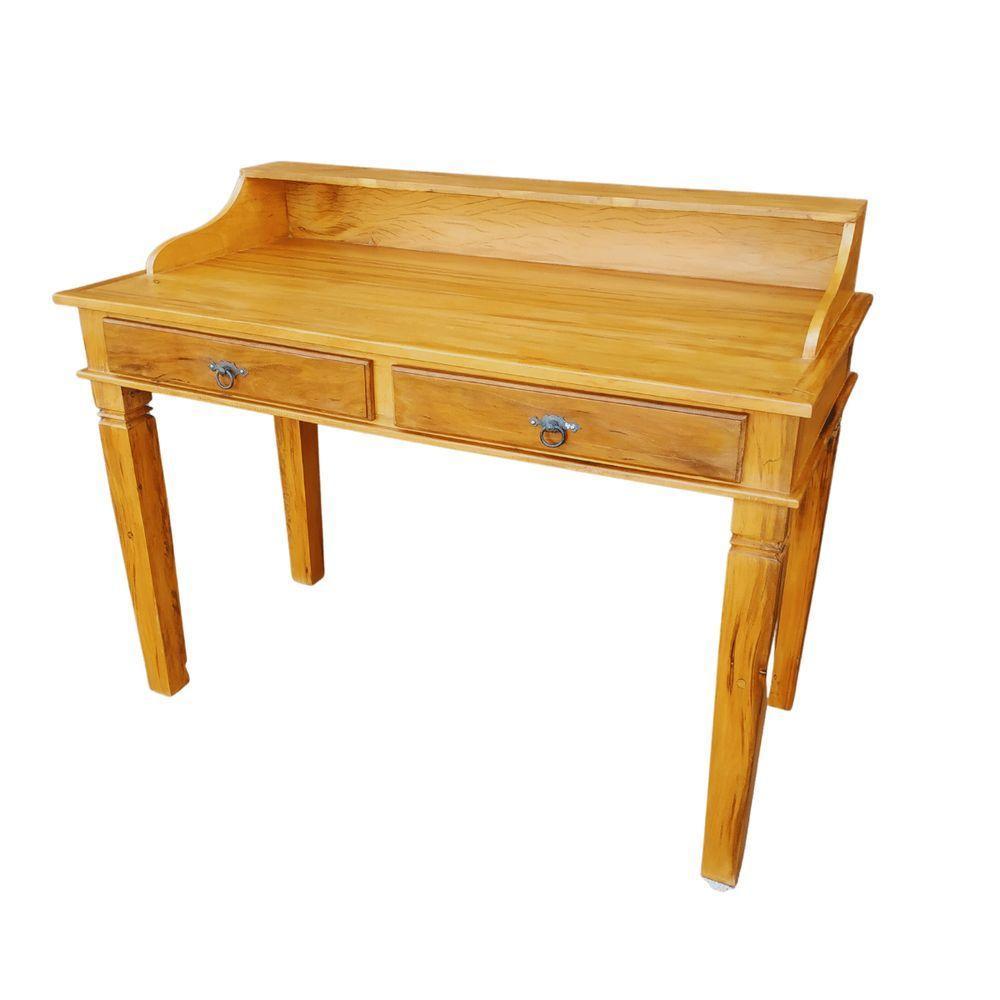 Escrivaninha Em Madeira De Demolição 120 X 60 Peroba Rosa Sudeste Rústico - 9