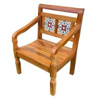 Banco Poltrona Ladrilho Verde Madeira Peroba Rosa Sudeste Rústico - 7