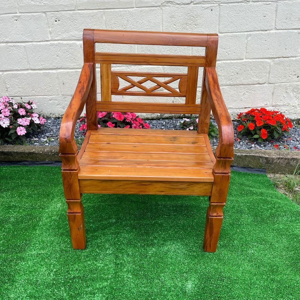 Banco Poltrona Madeira Peroba Rosa Modelo X Sudeste Rústico - 7