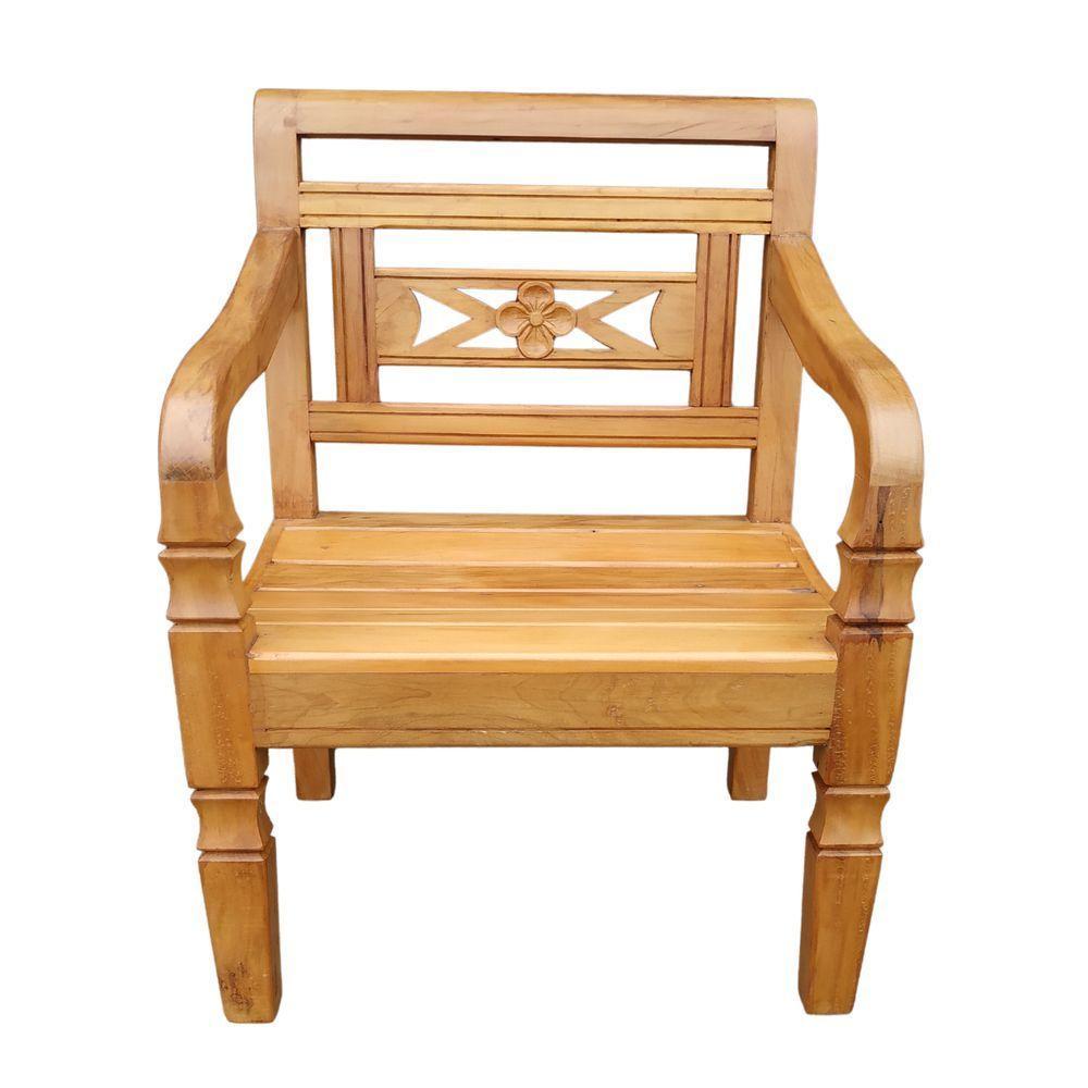 Banco Poltrona Madeira Peroba Rosa Modelo Flor Sudeste Rústico - 1