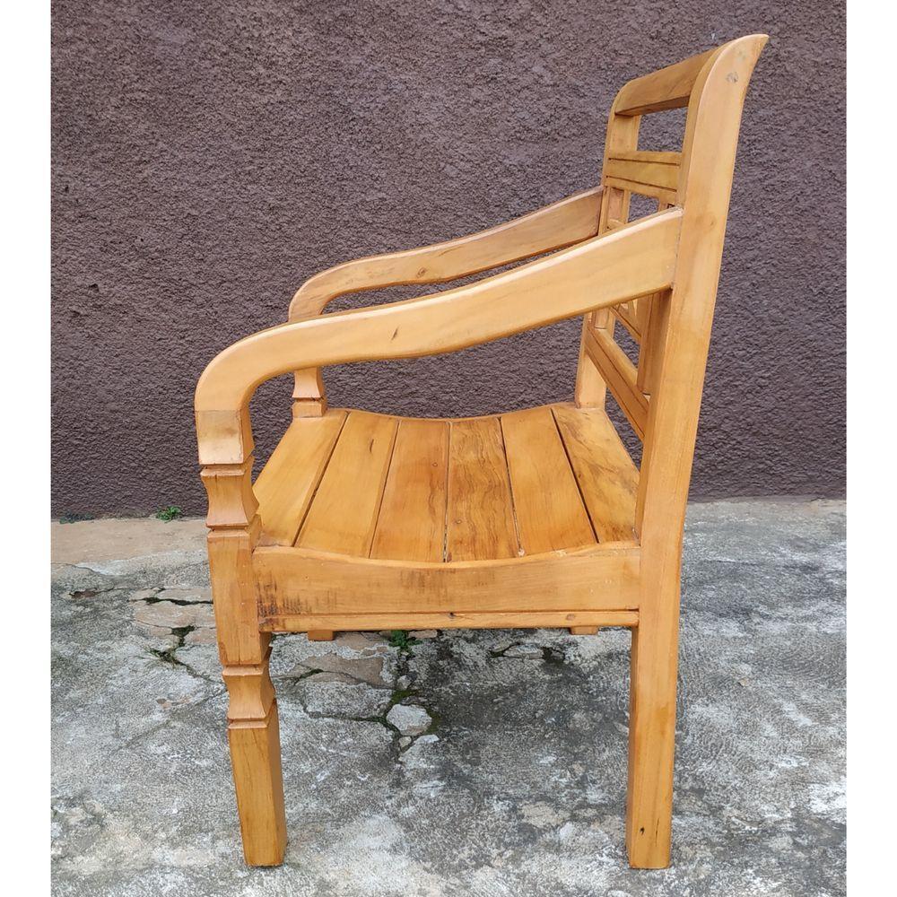 Banco Poltrona Madeira Peroba Rosa Modelo Flor Sudeste Rústico - 2