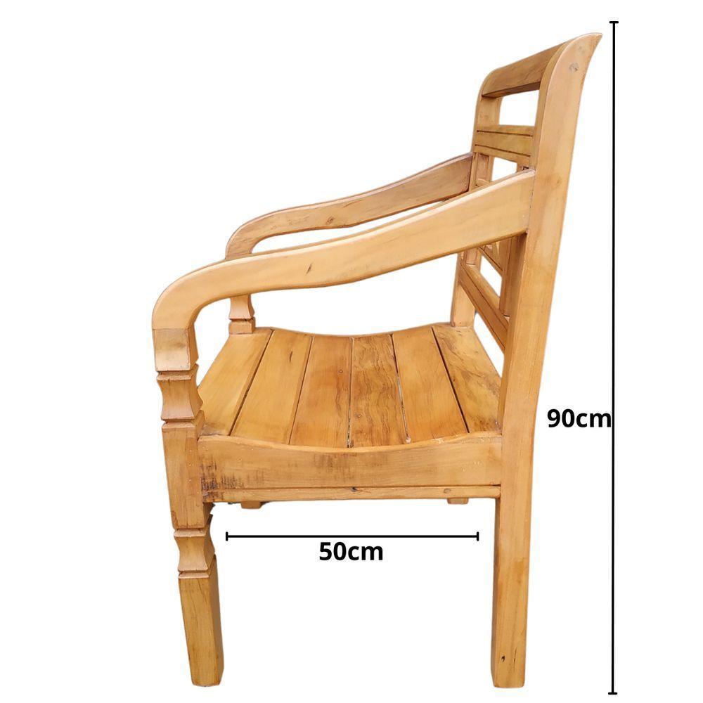 Banco Poltrona Madeira Peroba Rosa Modelo Flor Sudeste Rústico - 4