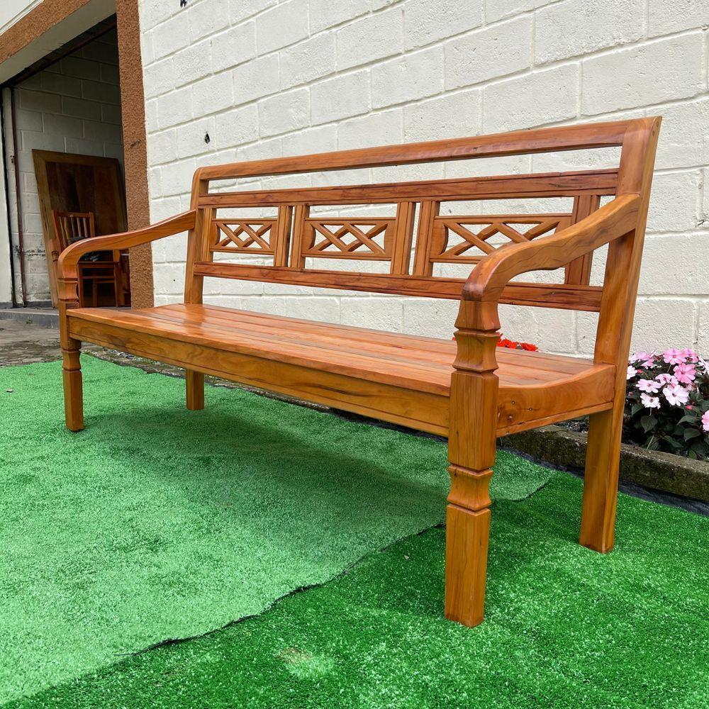 Banco Namoradeira 3 Lugares Madeira De Demolição Modelo X Sudeste Rústico - 4