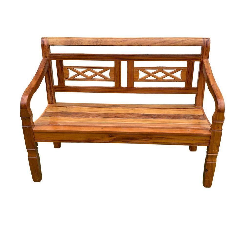 Banco Namoradeira 2 Lugares Madeira Peroba Rosa Modelo X Sudeste Rústico - 1