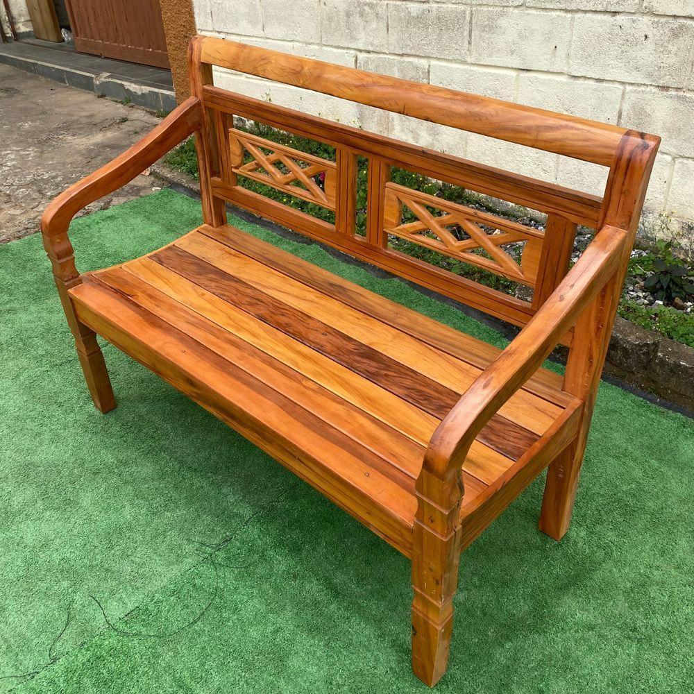 Banco Namoradeira 2 Lugares Madeira Peroba Rosa Modelo X Sudeste Rústico - 2