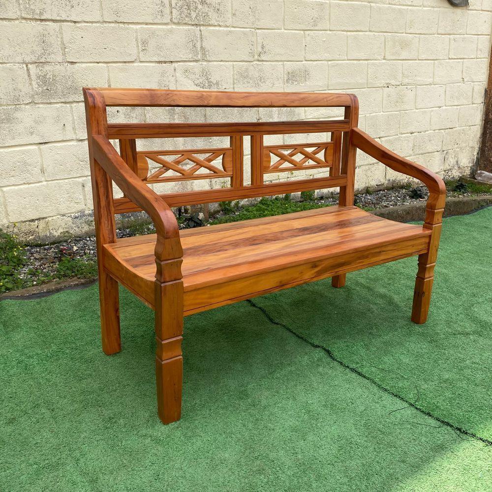 Banco Namoradeira 2 Lugares Madeira Peroba Rosa Modelo X Sudeste Rústico - 3