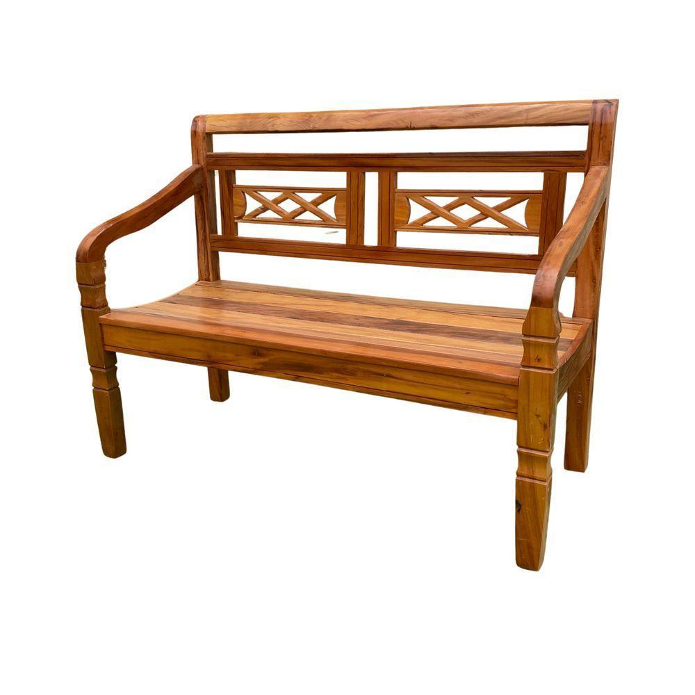 Banco Namoradeira 2 Lugares Madeira Peroba Rosa Modelo X Sudeste Rústico - 5