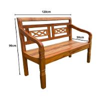 Banco Namoradeira 2 Lugares Madeira Peroba Rosa Modelo X Sudeste Rústico - 6