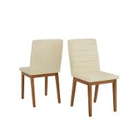 Conjunto Mesa De Jantar Ryze Com 06 Cadeiras Sofia Dj Moveis Off White Com Neve - 3