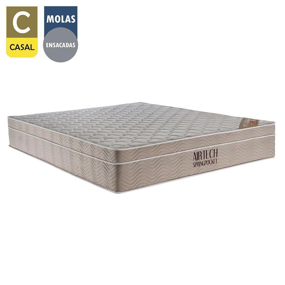 Cama Box Casal Bipartido Sintético + Colchão Ortobom Airtech Molas Ensacadas 65x138x188 Preto - 4