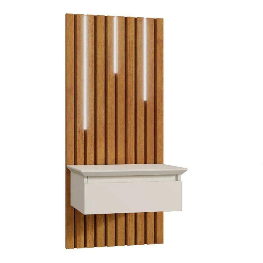 Cabeceira King Paris 2 Mesas De Cabeceira Com Led Naturalle/off White - Mavaular - 2
