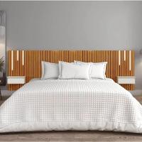 Cabeceira King Paris 2 Mesas De Cabeceira Com Led Naturalle/off White - Mavaular - 5