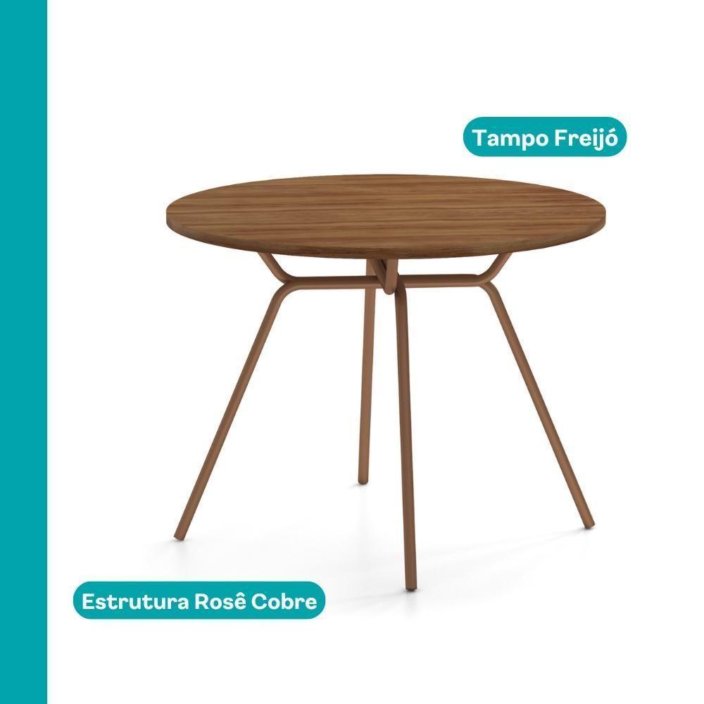 Conjunto Sala De Jantar 4 Cadeiras Verona Carraro Freijó Areia Rosê - 9