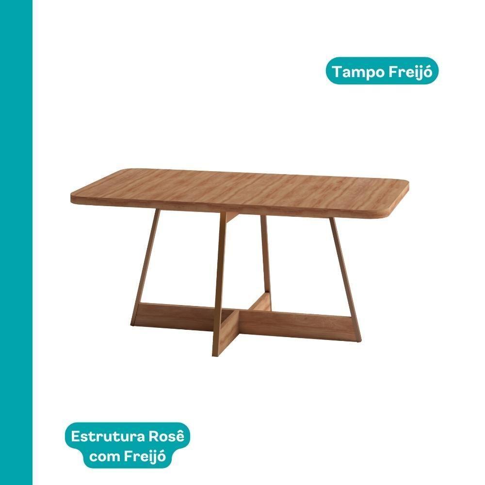 Conjunto Sala De Jantar 6 Cadeiras Charlotte Carraro Nogal Com Rose - 8