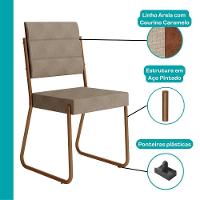 Conjunto Sala De Jantar 6 Cadeiras Charlotte Carraro Nogal Com Rose - 9