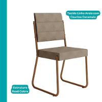 Conjunto Sala De Jantar 6 Cadeiras Charlotte Carraro Nogal Com Rose - 2