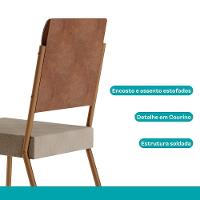 Conjunto Sala De Jantar 6 Cadeiras Charlotte Carraro Nogal Com Rose