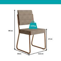 Conjunto Sala De Jantar 6 Cadeiras Charlotte Carraro Nogal Com Rose - 6