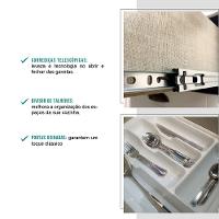 Balcão Gabinete De Pia Mdf Milla 2 Portas 3 Gavetas Branco 120cm Carraro - 3