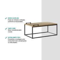 Mesa De Centro Com Bandeja Madeirada E Tubos Pretos Carraro 1346 - 5