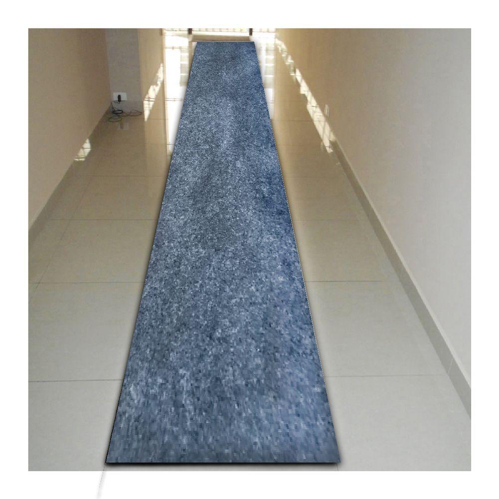 Tapete Passadeira Simples Aveludado 50x400 Borda Sem Costura Cinza - 1