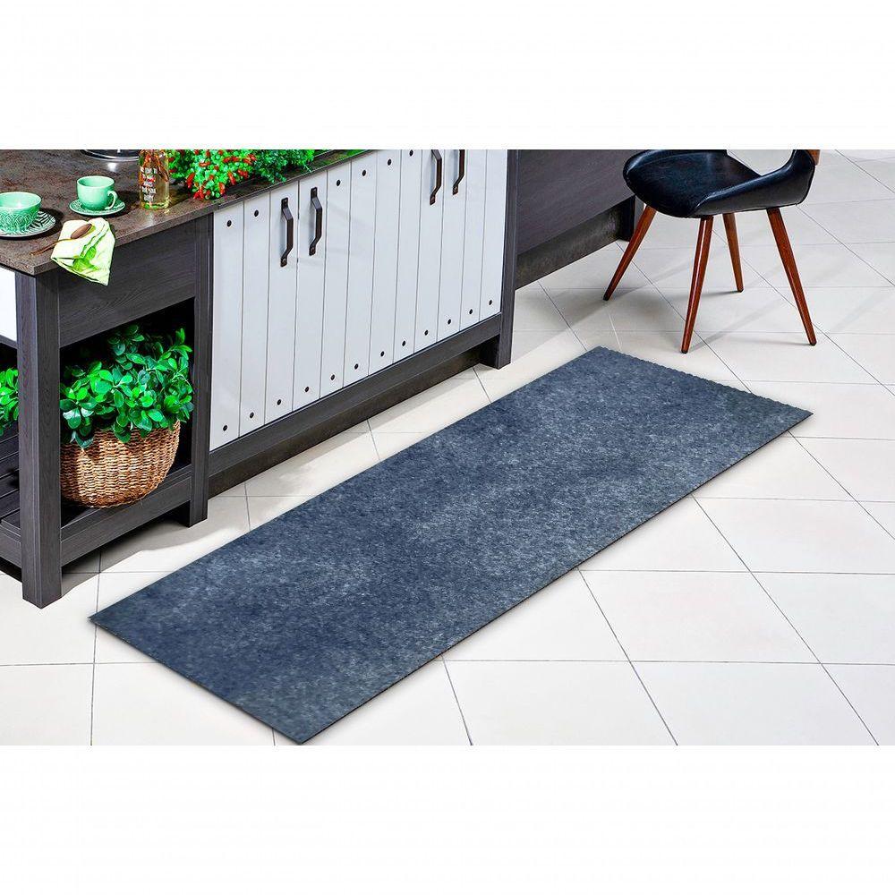 Tapete Passadeira Simples Aveludado 50x300 Borda Sem Costura Cinza - 5