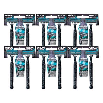Kit 12 Aparelho De Barbear Descartável Barbeador 3 Lâminas Enox Expert