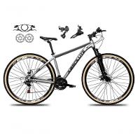 Bicicleta Aro 29 Absolute Nero 5 Shimano Freios Hidráulicos 24v Garfo Suspensão Pneu Faixa - Cinza Tam.15 - 1