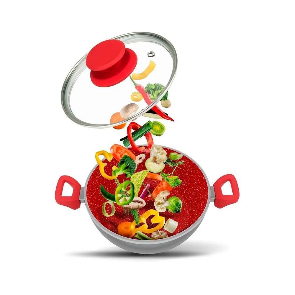 Panela Philco Definitive Pph280apr Redstone com Tampa de Vidro 6,1L Cinza e Vermelho - 6