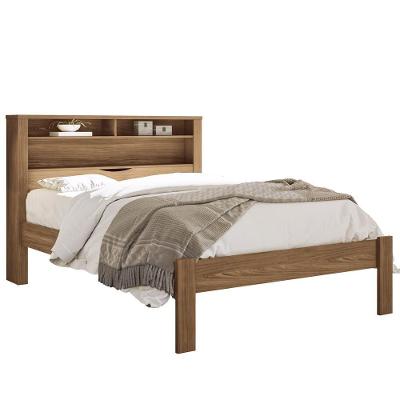 Cama de Casal Madeira com Baú Invicta Santos Andirá Jatobá