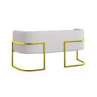 Kit 2 Poltronas Sofá 2 Lugares Para Recepção Gold Veludo Bege - 8