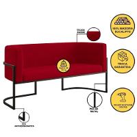 Kit 2 Poltronas Sofá 2 Lugares Para Recepção Balaqui Vermelho - 6