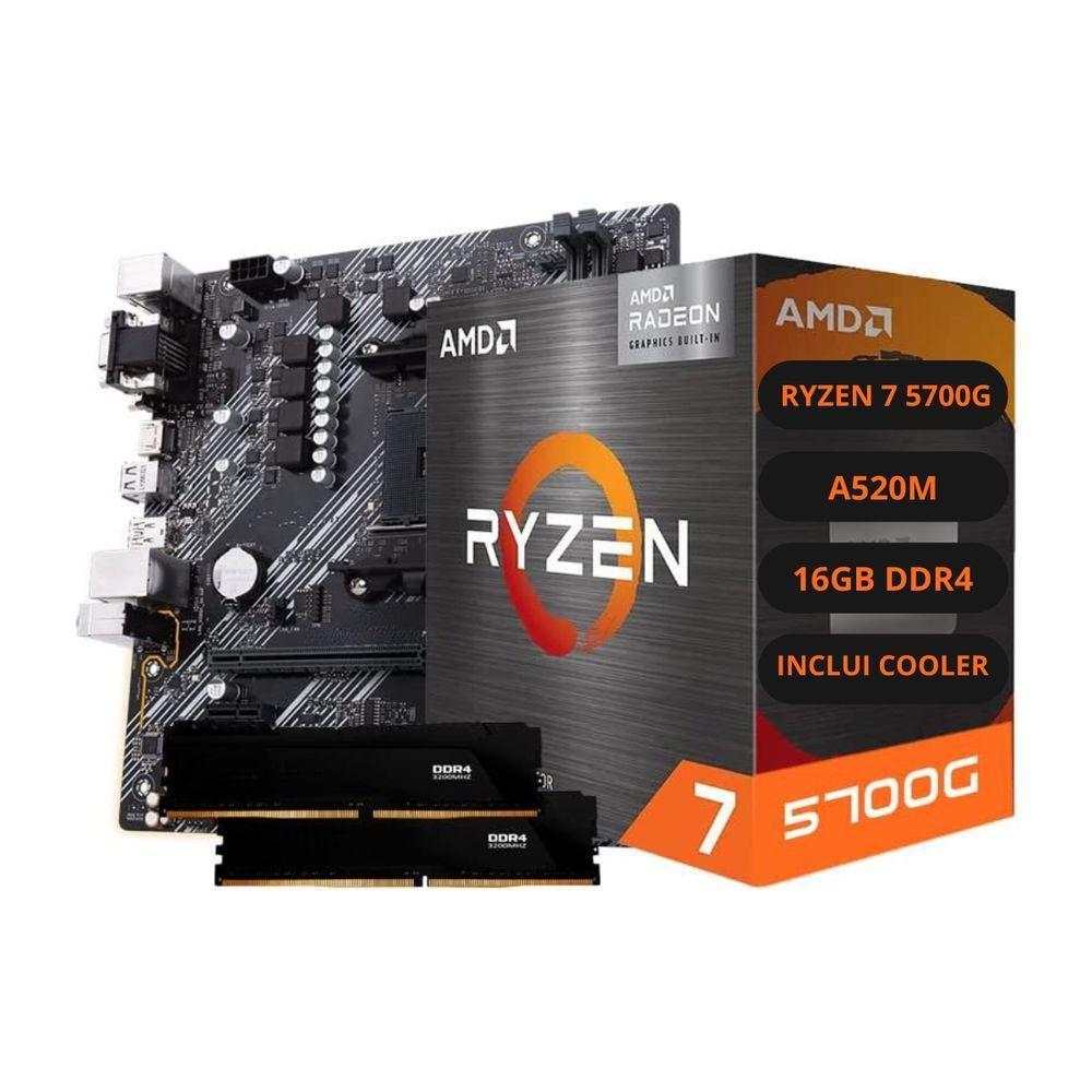 Kit Upgrade Amd Ryzen 7 5700g Vega 8 Placa Mãe A520 Memória Ram 16gb Ddr4 - 1