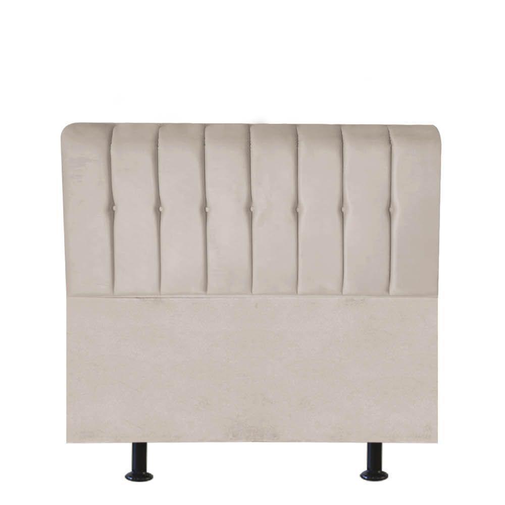 Cabeceira Estofada Kiara 90cm Solteiro Box Quarto Suede Bege - Gat Magazine - 1