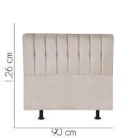 Cabeceira Estofada Kiara 90cm Solteiro Box Quarto Suede Bege - Gat Magazine - 2