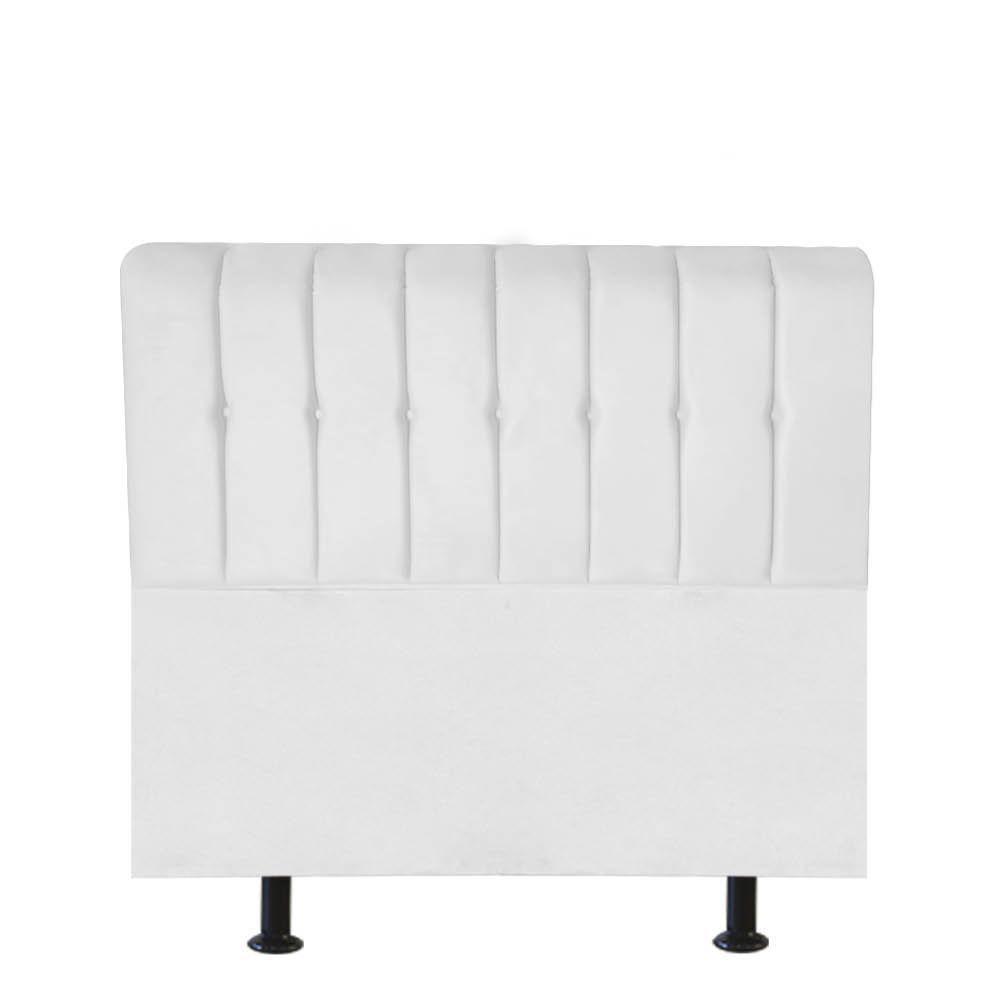 Cabeceira Estofada Kiara 90cm Solteiro Box Quarto Suede Branco - Gat Magazine - 1